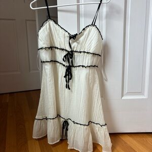 Black and white frilly ruffle dress boutique